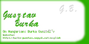 gusztav burka business card